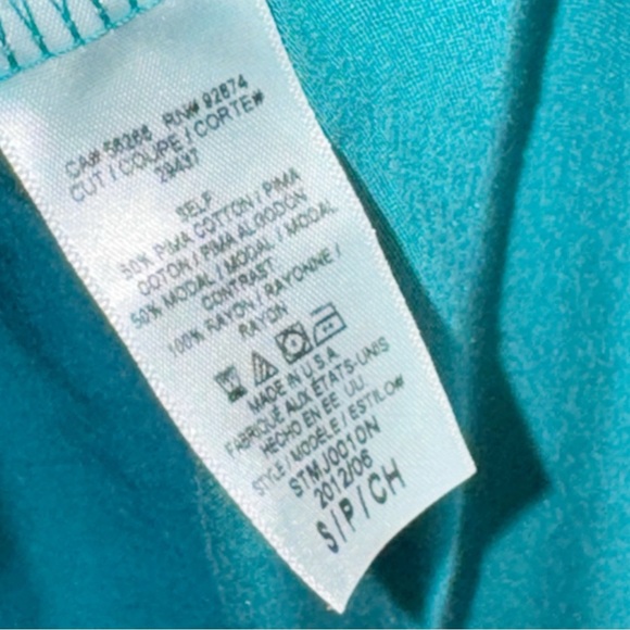 Splendid Teal Mixed Media Shirt Sz Small - Picture 9 of 10